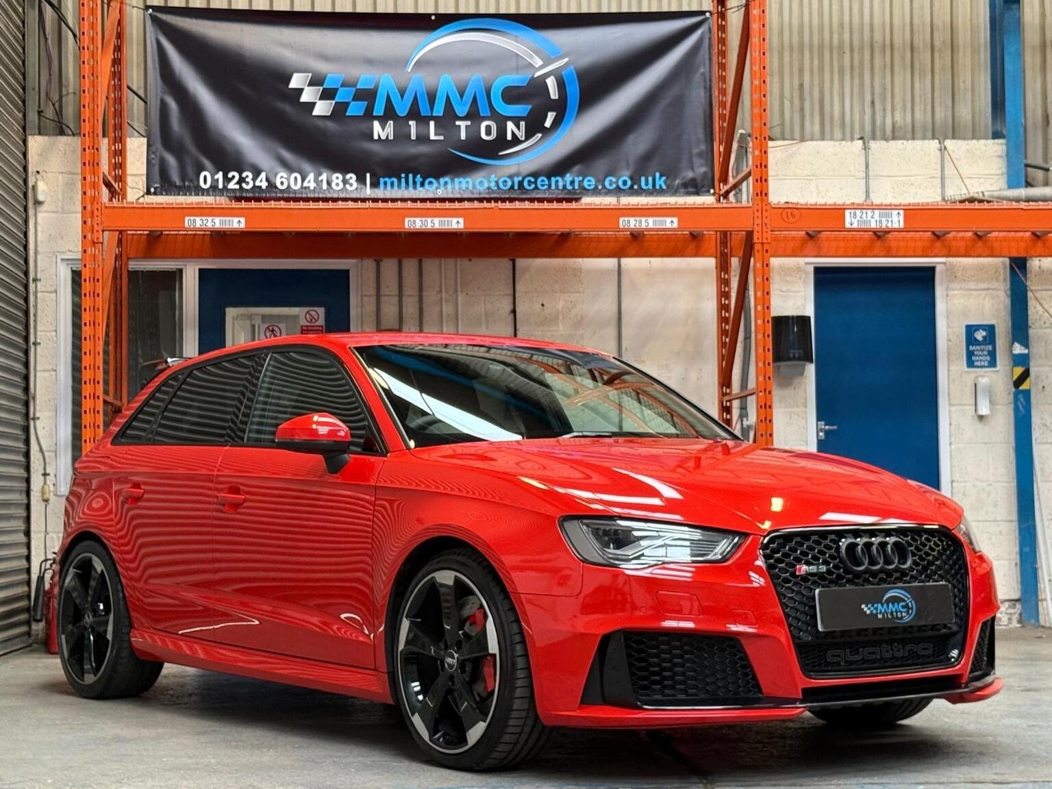 2015 Audi RS3 2.5 TFSI Sportback S Tronic quattro Euro 6 (s/s) 5dr (Nav), exterior view 3