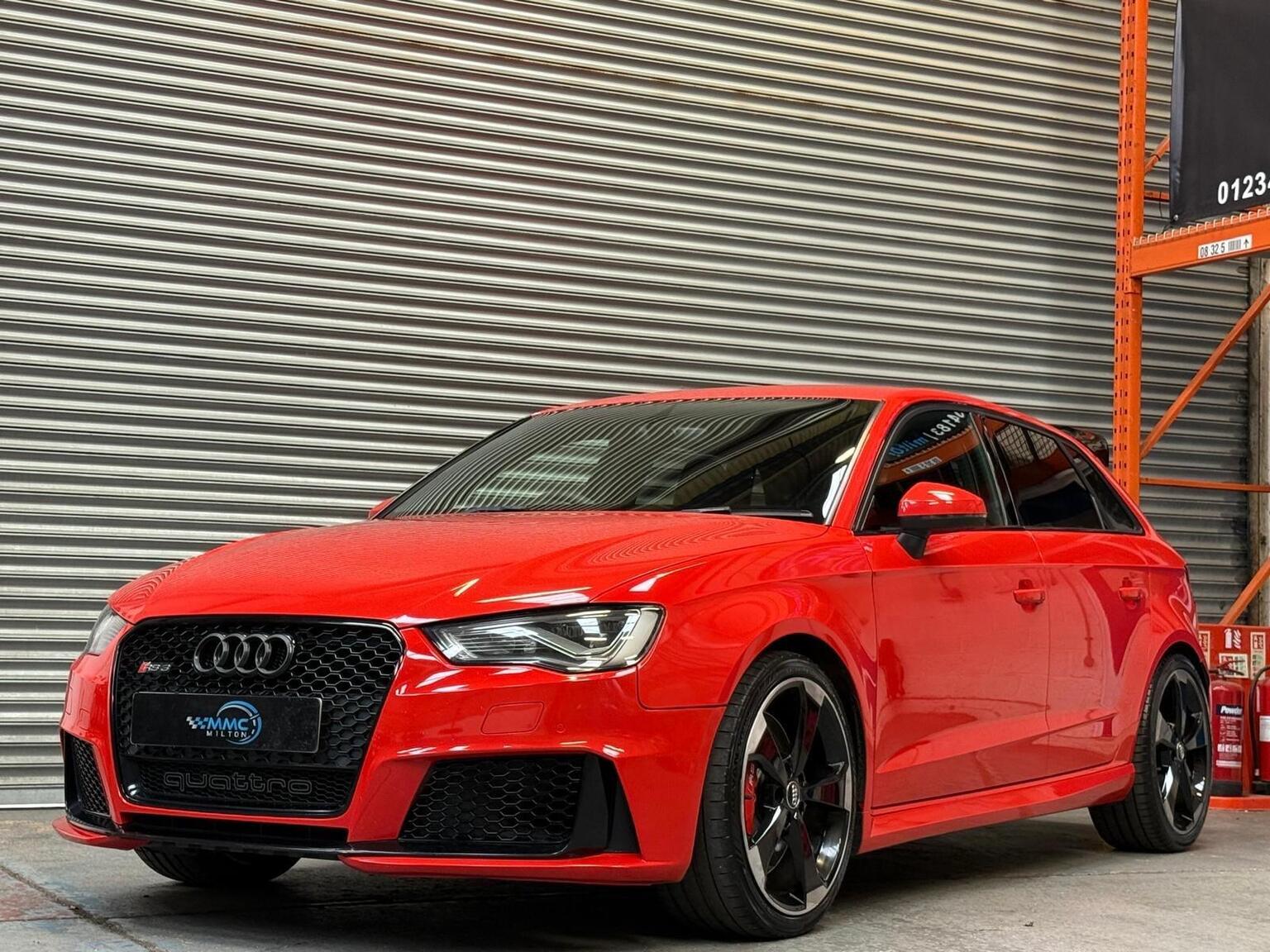 2015 Audi RS3 2.5 TFSI Sportback S Tronic quattro Euro 6 (s/s) 5dr (Nav), exterior view 4